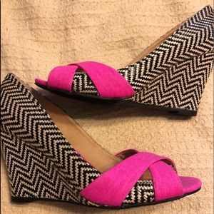 Chevron wedges! Never worn